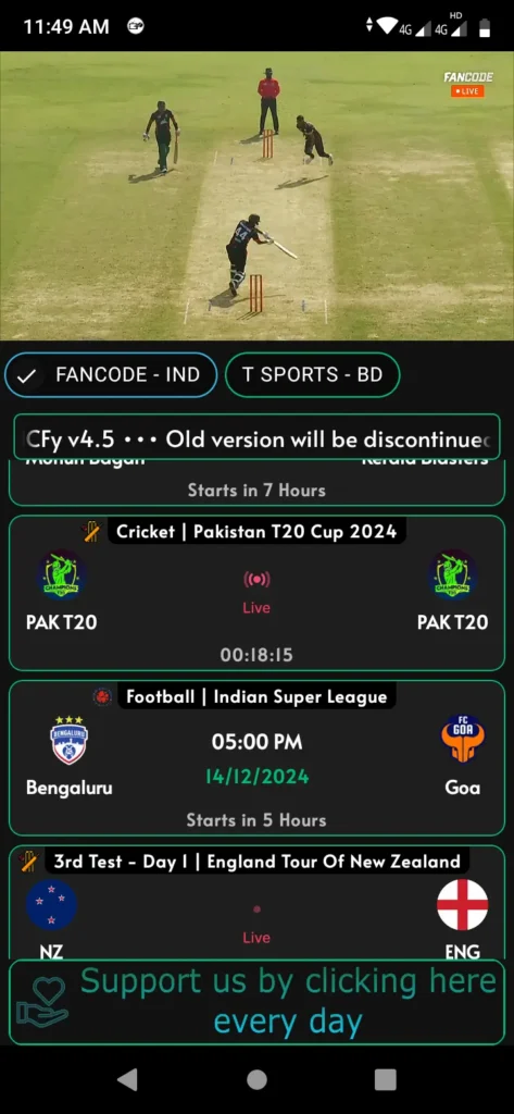 Cricfy tv apk